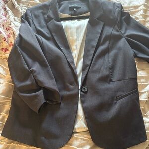 Ruched 3/4-sleeve, grey blazer ,Jacket Size Large Juniors/  PANTSUIT